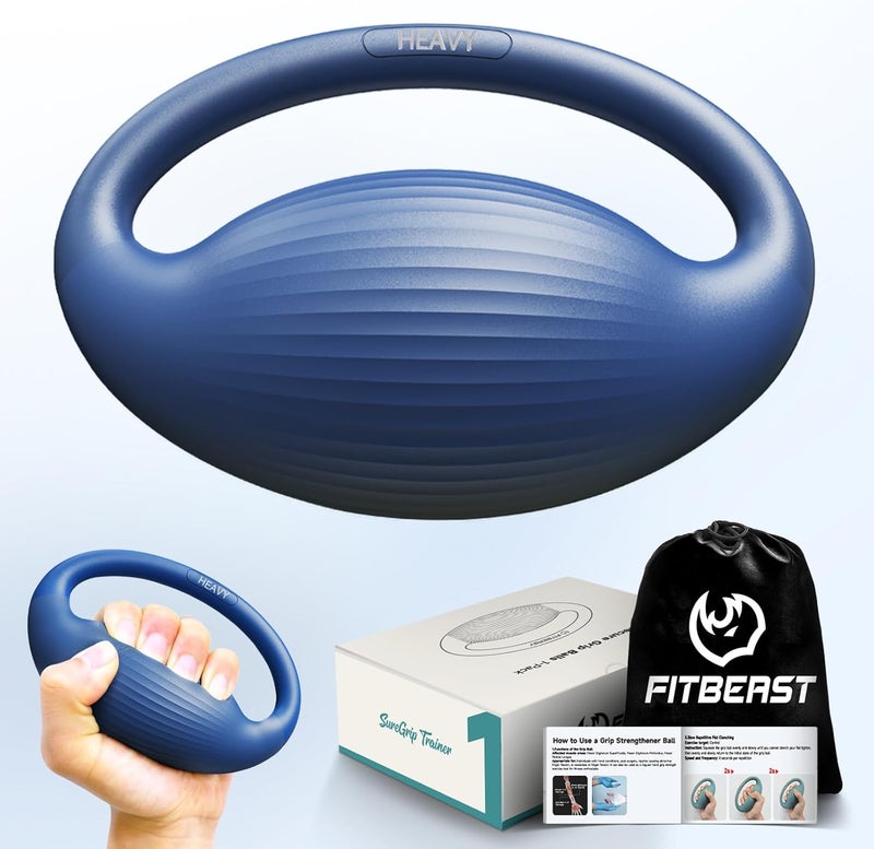 FitBeast كرات تمرين اليد - 3 مستويات مقاومة كرات ضغط للبالغين، كرات الضغط لعلاج اليد، إعادة التأهيل، التهاب المفاصل، بناء العضلات - Image 1
